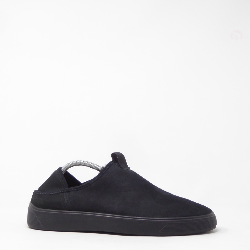 ECCO Mens Street Tray Hygge Slip On Shoes Black Suede Shearling Lined 43 / 9-9.5